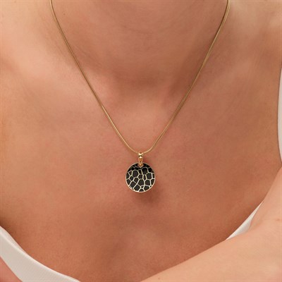 14 Ayar Luna Noir Mozaik Kolye Ucu