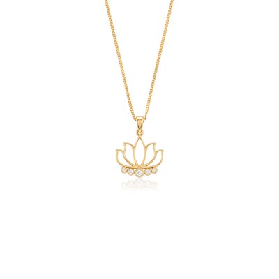 14 Ayar Serenita Lotus Işıltı Kolye