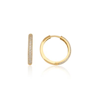 14 Ayar 20mm Taşlı Halka Küpe