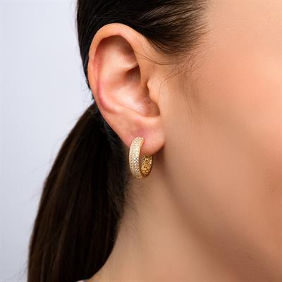 14 Ayar 20mm Taşlı Küpe