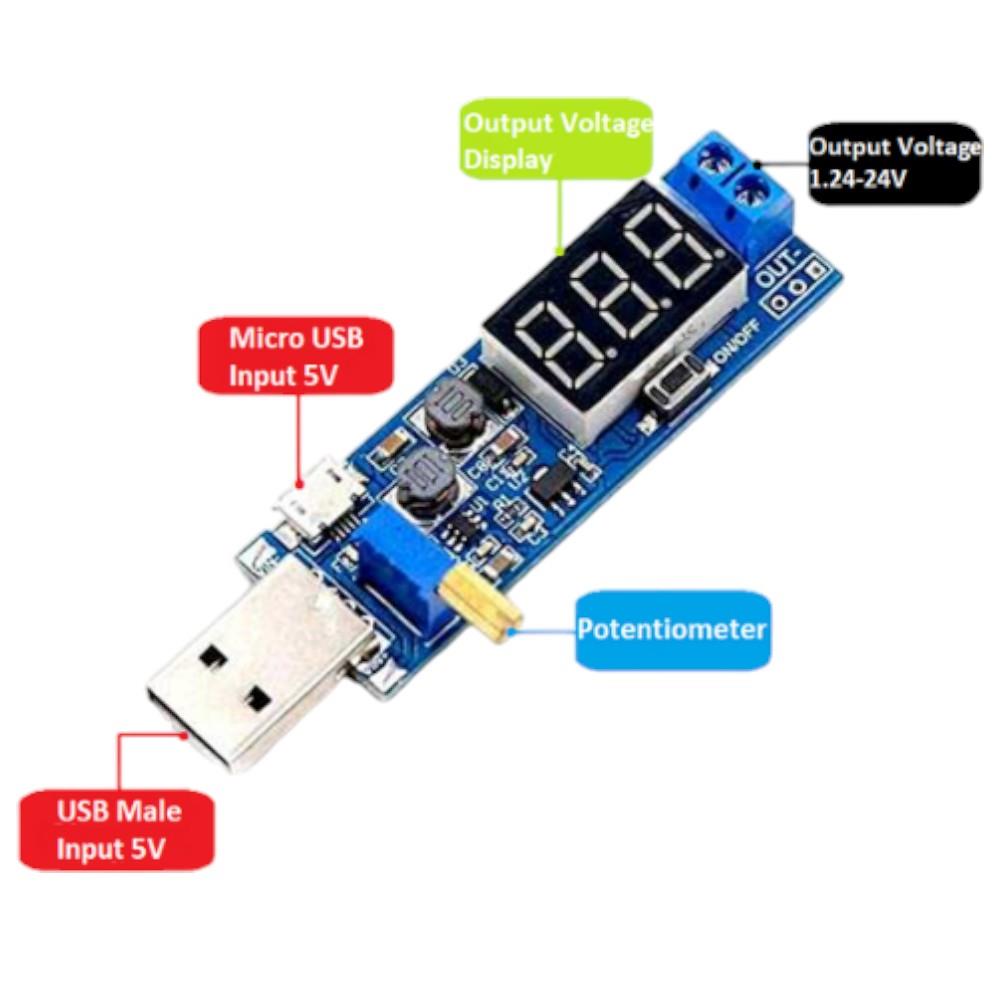 Modul Usb Dc Meltis Teknoloji - DC-DC USB Power Regulator Module 3.3V 5V - 9V 12V ...