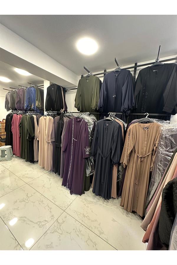 UZUN TAŞ İŞLEMELİ PETEK KUMAŞ YAZLIK FERACE