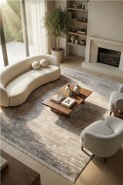 Açık Gri Alegra Rusty Modern Akrilik Halı