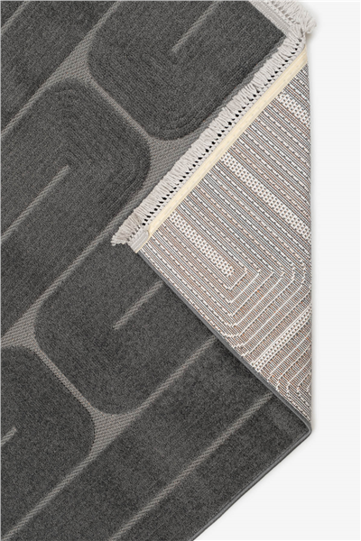 Antrasit Jenerio Dokuma Tabanlı İskandinav Halı