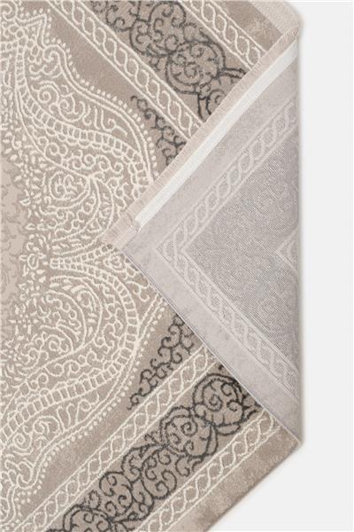 Antrasit Klasik Göbekli Lazer Kesim Çerçeveli Cashmira Halı