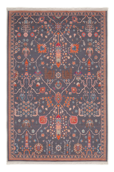 Antrasit-Mavi Zamanın İzi Modern Vintage Sisal Halı