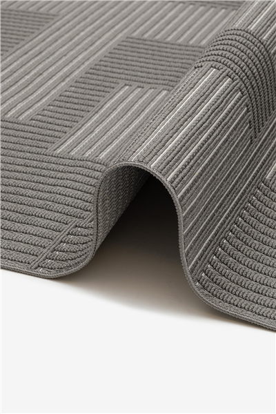 Antrasit Pera Kabartma Bukle Dokuma Desenli Halı