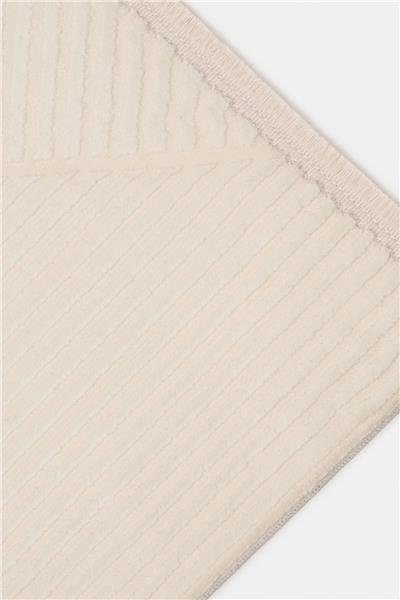 Bej Cashmira Geometrik Kabartma Desenli Modern Halı