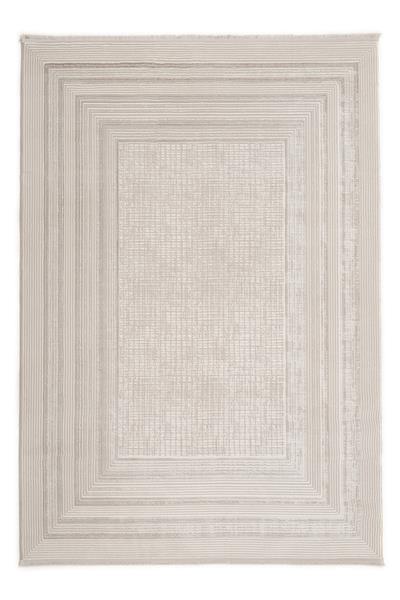 Bej Çerçeveli Yumuşak Dokulu Modern Cashmira Halı