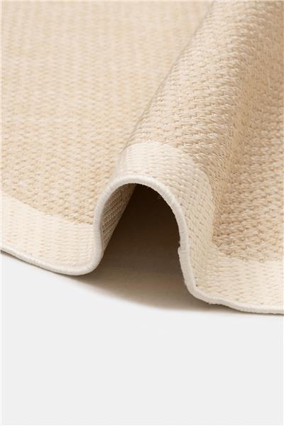Bej Dokulu Yuvarlak Sisal Halı
