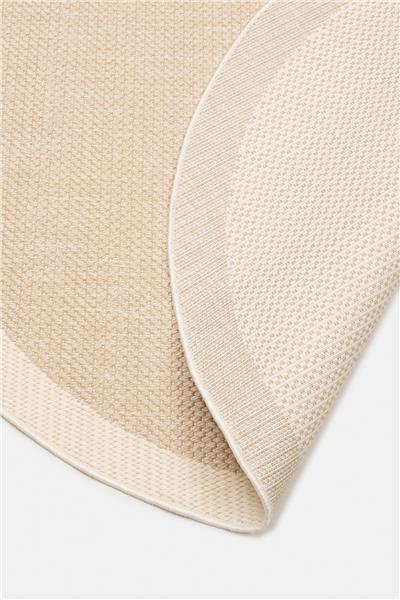 Bej Dokulu Yuvarlak Sisal Halı