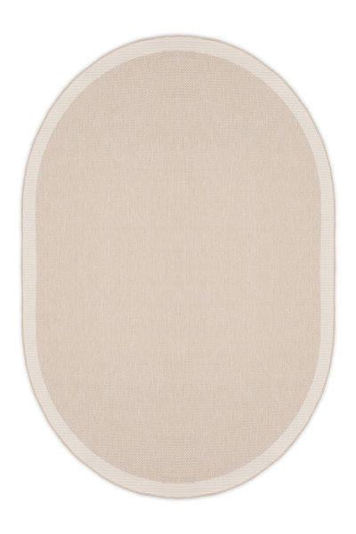 Bej Hasır Doku Oval Sisal Halı