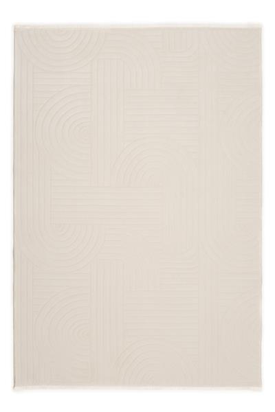 Bej Kabartma Desenli Modern Cashmira Halı