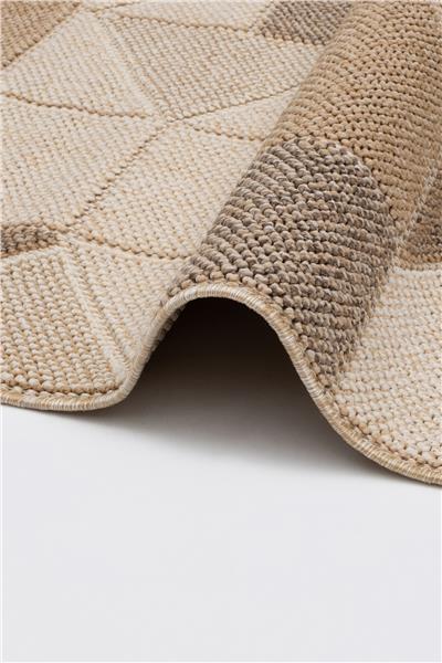 Bej Örgü Desen Kesme Pera Bukle Halı