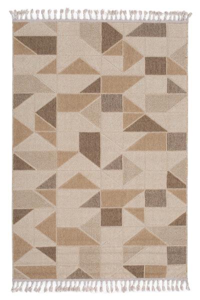Bej Örgü Desen Kesme Pera Bukle Halı