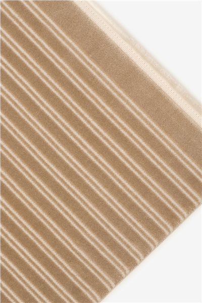 Bej Vellora Axis Geometrik Çizgi Desenli Akrilik Halı