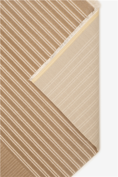 Bej Vellora Axis Geometrik Çizgi Desenli Akrilik Halı