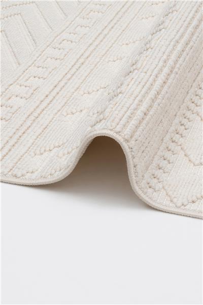 Bej Yumuşak Dokulu Kilim Desen İskandinav Halı