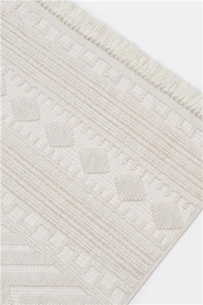 Bej Yumuşak Dokulu Kilim Desen İskandinav Halı