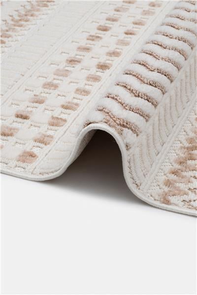 Bej Yumuşak Dokulu Modern İskandinav Halı