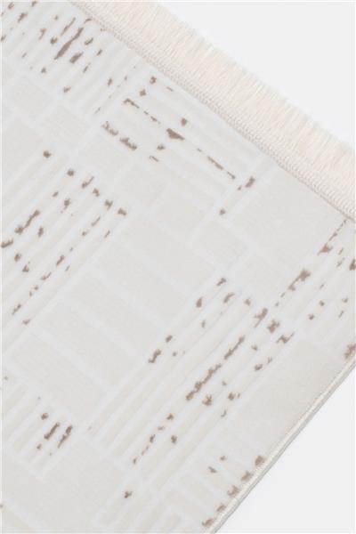 Bej Yumuşak Ve Parlak Tuşeli Makinede Yıkanabilir Saten Bambu Halı