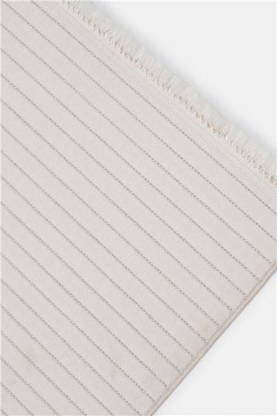 Beyaz Yumuşak Tuşeli Modern Petra Kesme Halı