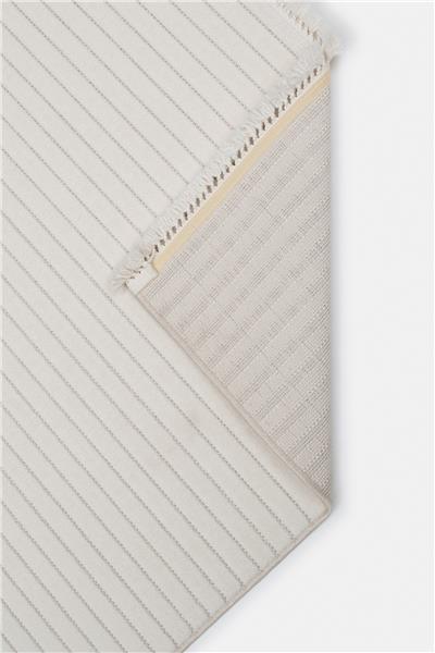 Beyaz Yumuşak Tuşeli Modern Petra Kesme Halı