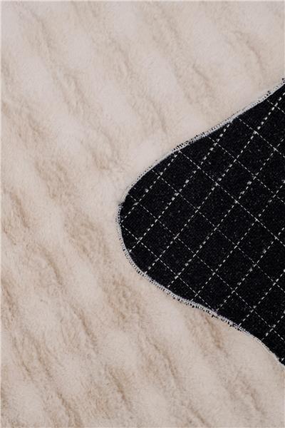 Buble Bej Saggy Makinede Yıkanabilir Peluş Post Halı