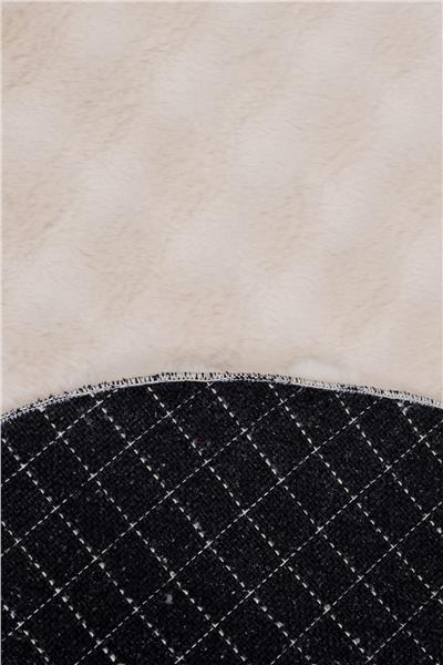 Buble Bej Saggy Makinede Yıkanabilir Yuvarlak Peluş Post Halı