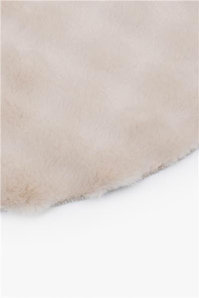 Buble Bej Saggy Makinede Yıkanabilir Yuvarlak Peluş Post Halı