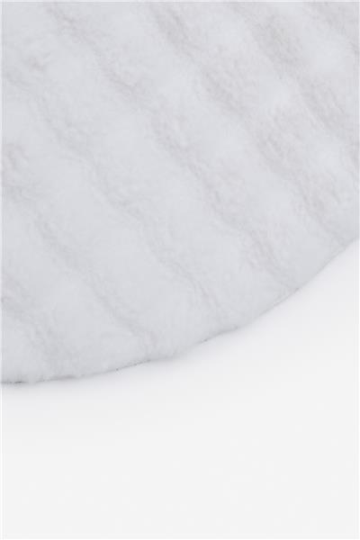 Buble Beyaz Saggy Makinede Yıkanabilir Yuvarlak Peluş Post Halı