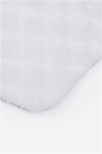 Buble Beyaz Saggy Makinede Yıkanabilir Peluş Post Halı