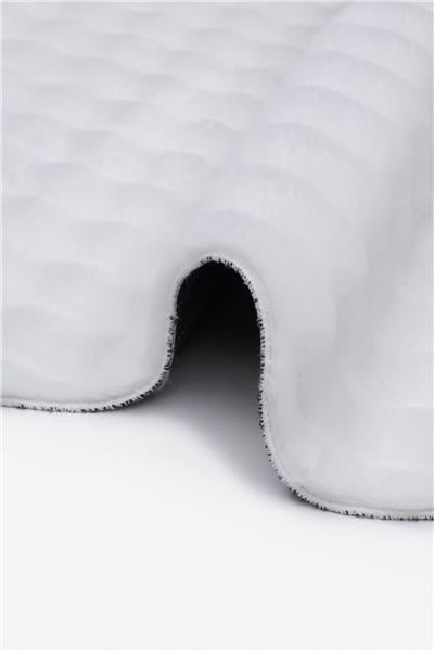 Buble Beyaz Saggy Makinede Yıkanabilir Peluş Post Halı