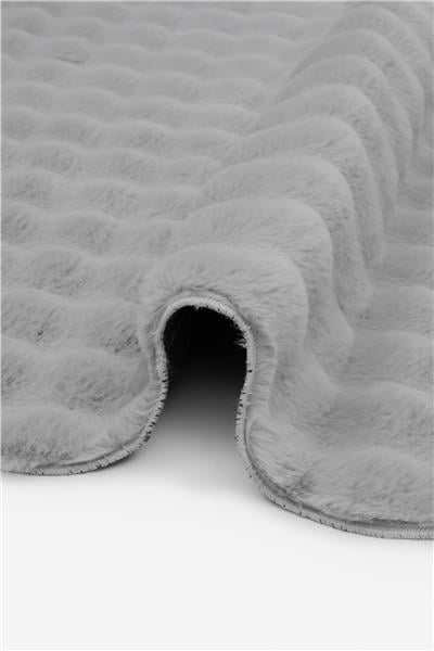 Buble Gri Saggy Makinede Yıkanabilir Peluş Post Halı