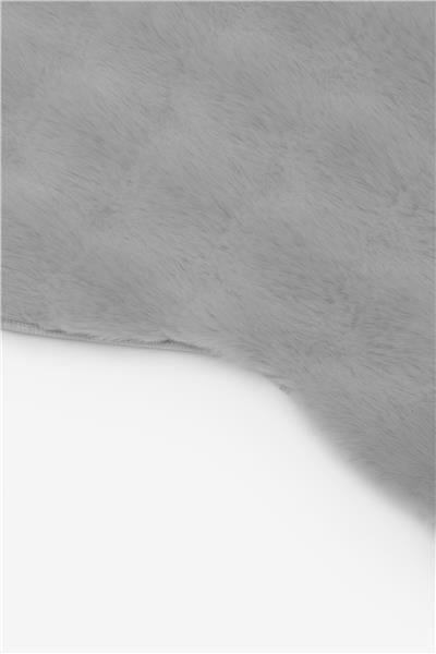 Buble Gri Saggy Makinede Yıkanabilir Peluş Post Halı