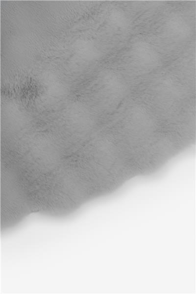 Buble Gri Saggy Makinede Yıkanabilir Yuvarlak Peluş Post Halı