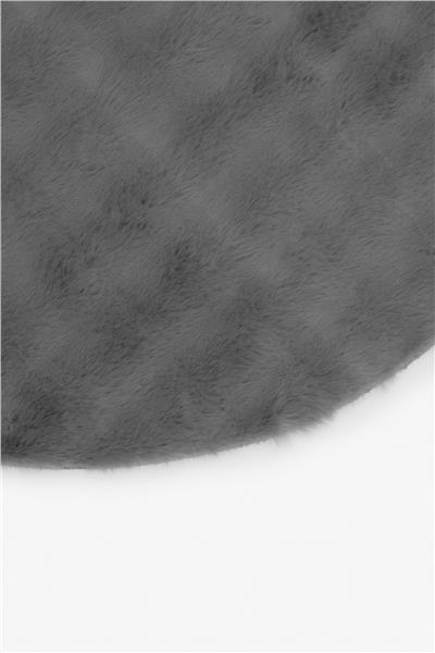 Buble Siyah Saggy Makinede Yıkanabilir Yuvarlak Peluş Post Halı