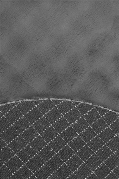 Buble Siyah Saggy Makinede Yıkanabilir Yuvarlak Peluş Post Halı