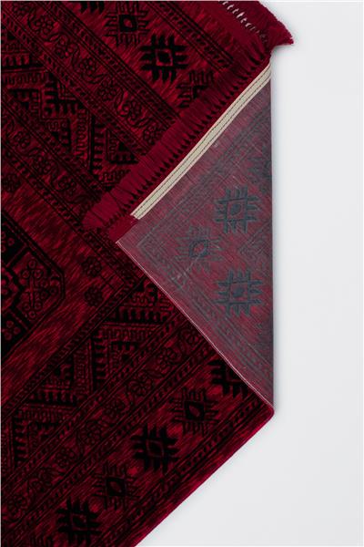 Buhara Kırmızı Bohem Kaymaz Tabanlı Afgan Halısı