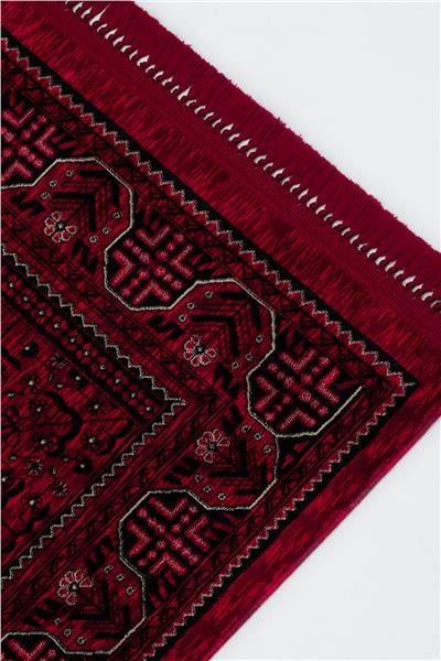 Buhara Kırmızı Bohem Kaymaz Tabanlı Afgan Halısı