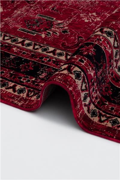 Buhara Kırmızı Bohem Kaymaz Tabanlı Afgan Halısı