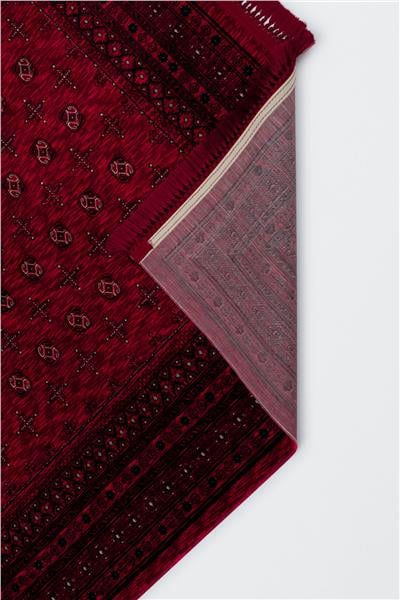 Buhara Kırmızı Bohem Kaymaz Tabanlı Afgan Halısı