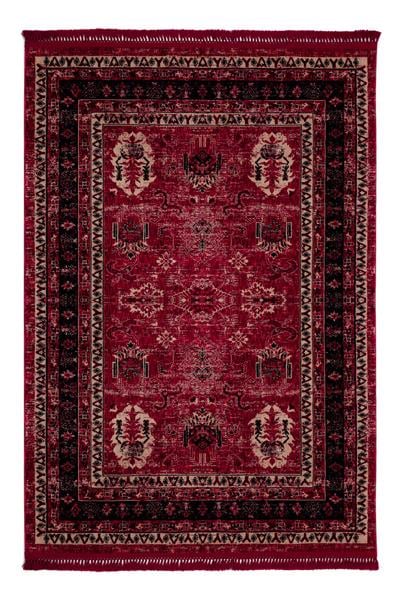 Buhara Kırmızı Bohem Kaymaz Tabanlı Afgan Halısı