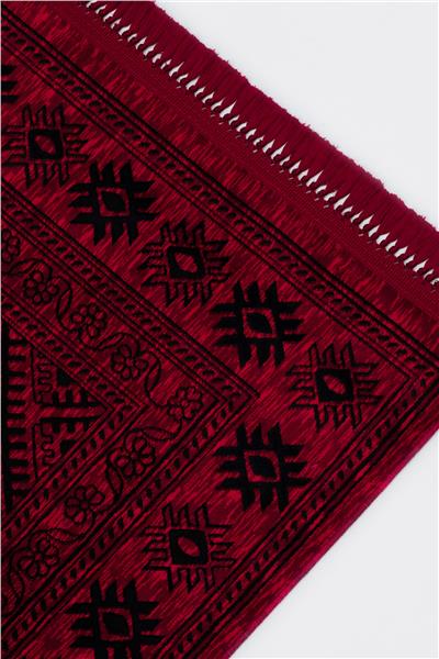 Buhara Kırmızı Bohem Kaymaz Tabanlı Afgan Halısı