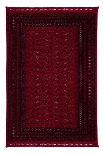 Buhara Kırmızı Bohem Kaymaz Tabanlı Afgan Halısı