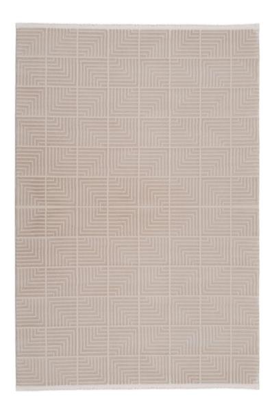 Cashmira Bej Etnik Desen Kaymaz Tabanlı Antibakteriyel Bohem Halı