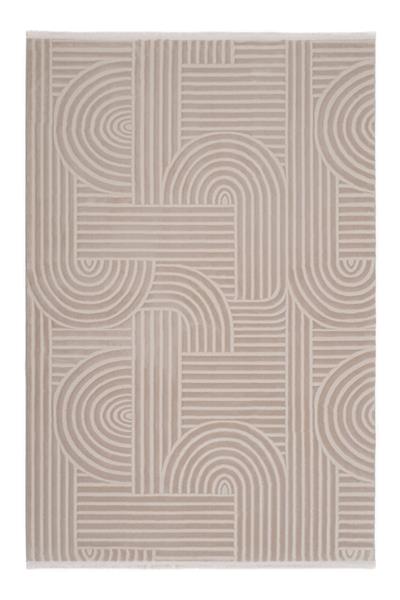 Cashmira Bej Etnik Desen Kaymaz Tabanlı Antibakteriyel Bohem Halı