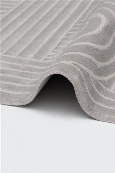 Cashmira Gri Etnik Desen Kaymaz Tabanlı Antibakteriyel Bohem Halı