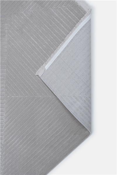 Cashmira Gri Geometrik Desen Kaymaz Tabanlı Antibakteriyel Halı