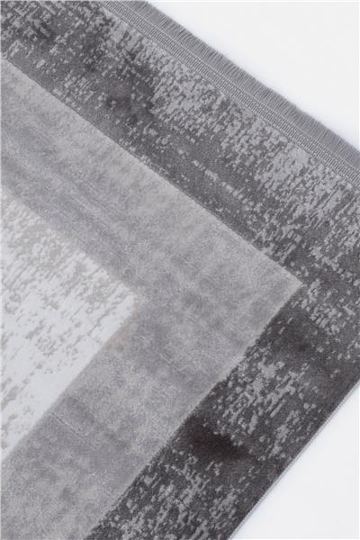 Akrilik Gri Şerit Detay Antibakteriyel Halı